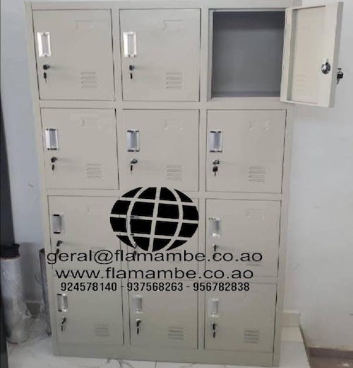 Cacifo Metálico de 12 Portas – Solução Ideal para Armazenamento Seguro e Organizado