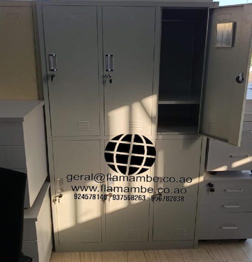 Cacifo Metálico de 6- Portas – Solução Ideal para Armazenamento Seguro e Organizado