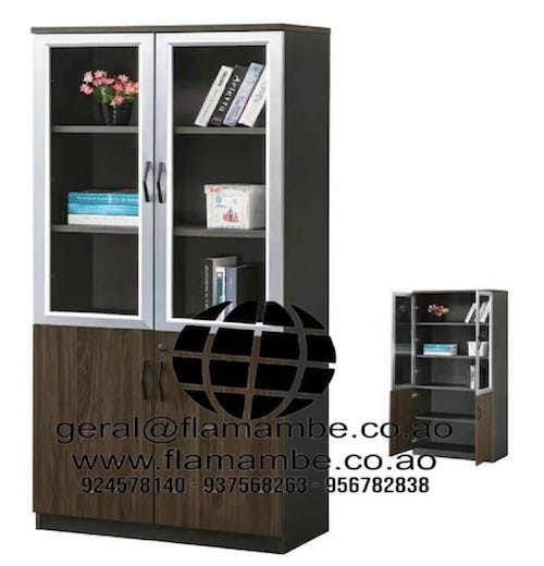 Armário de Madeira com Portas de Vidro – Modelo Premium Executivo