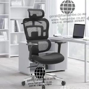 Cadeira Executiva Premium – Couro Genuíno Preto