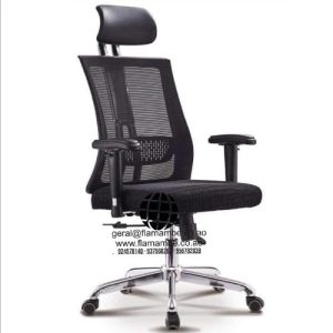 Cadeira Executiva Ergonômica Com Encosto Em Rede E Apoio De Cabeça