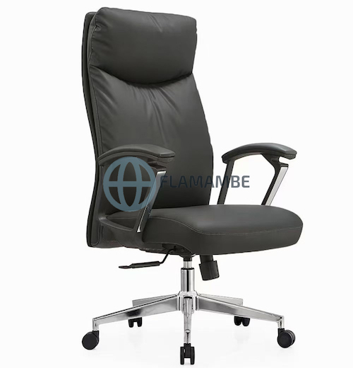 Cadeira Executiva Ergonômica em Couro PU Preto