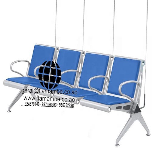 Cadeira longarina de 4 lugares com suporte de soro: