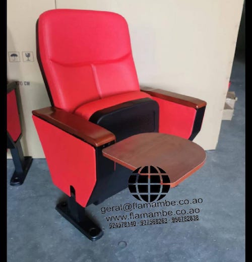 Cadeira Auditório com Mesa Retrátil – Vermelha